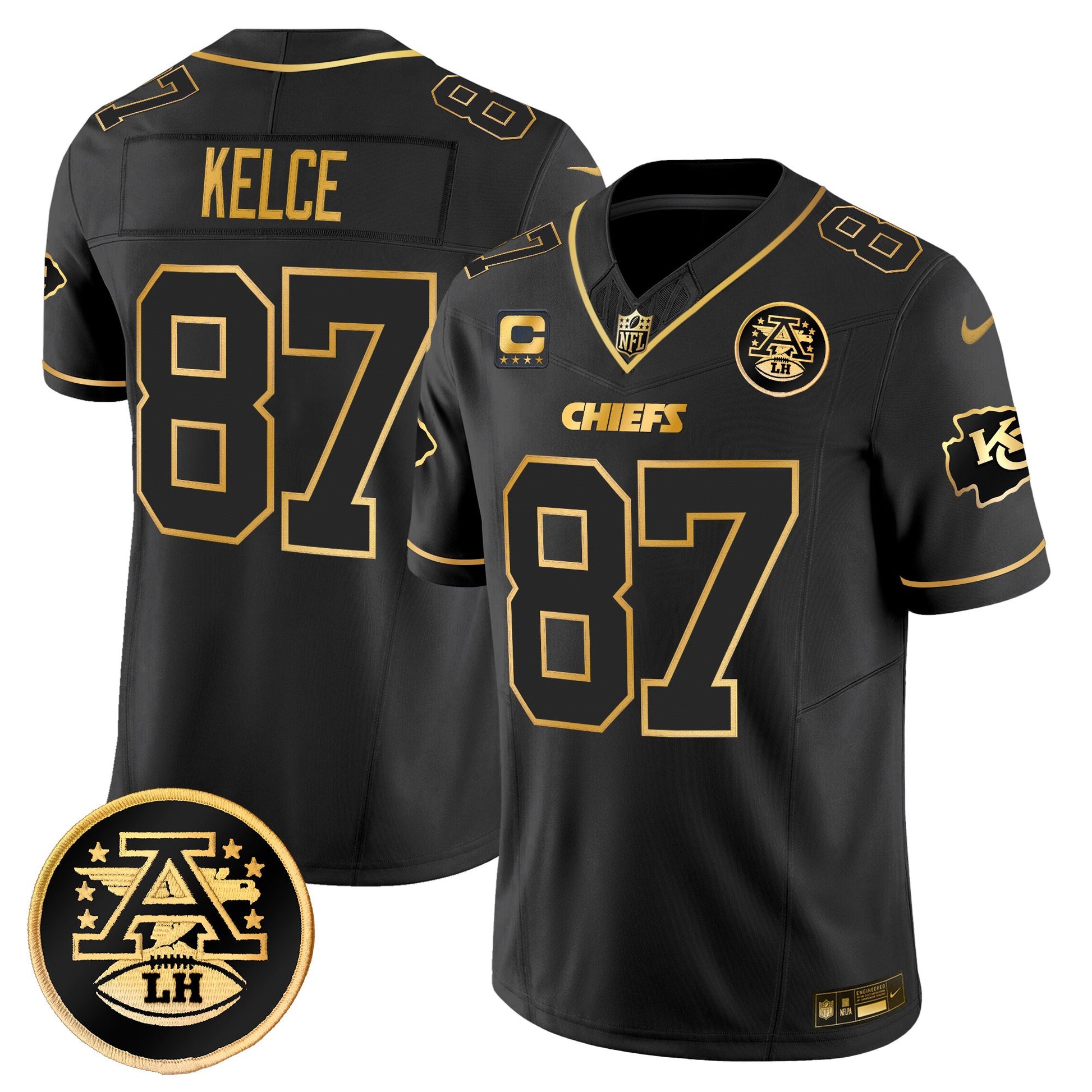 Men's Kansas City Chiefs 2025 Gold Vapor Limited Jersey - All Stitched