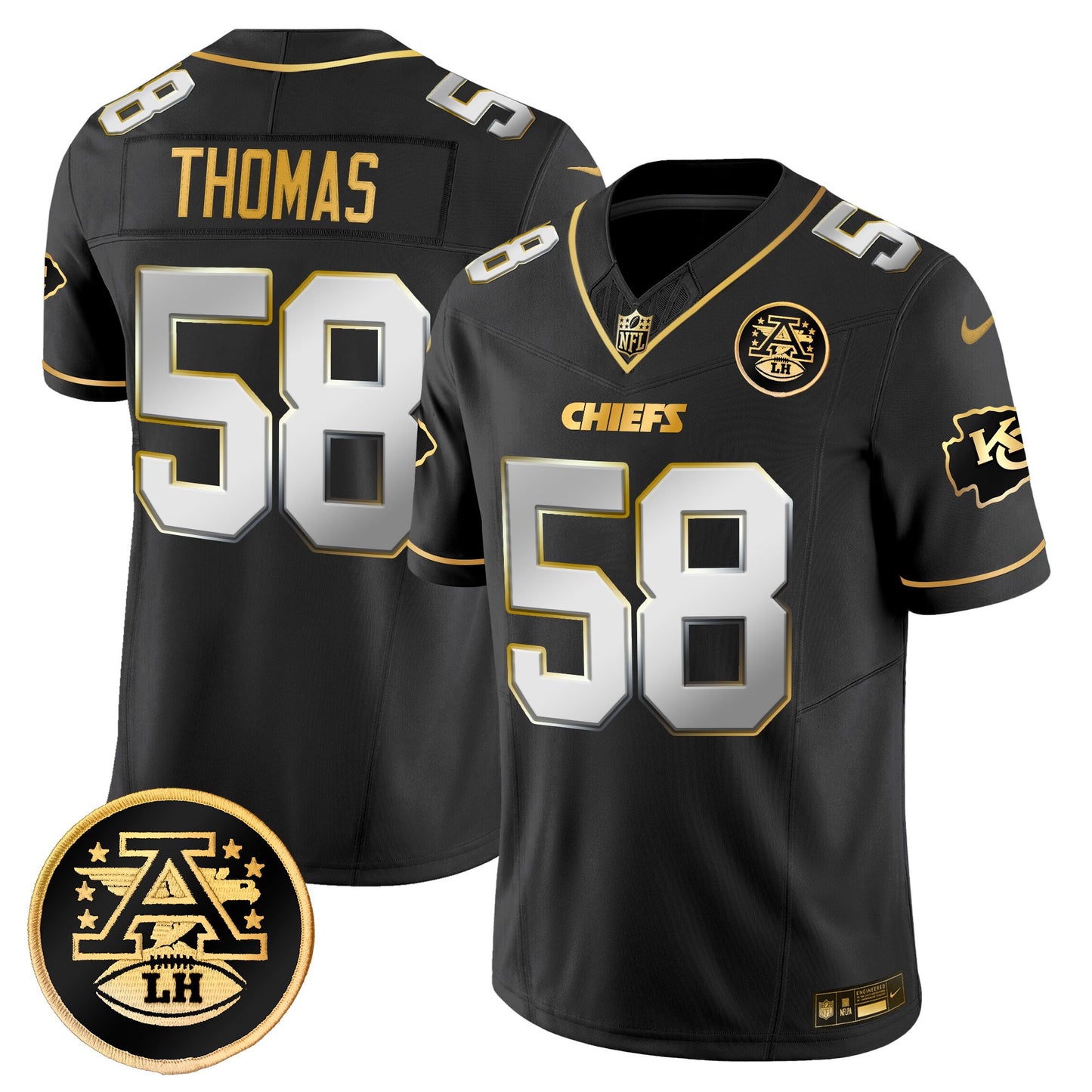 Men's Kansas City Chiefs 2025 Gold Vapor Limited Jersey - All Stitched