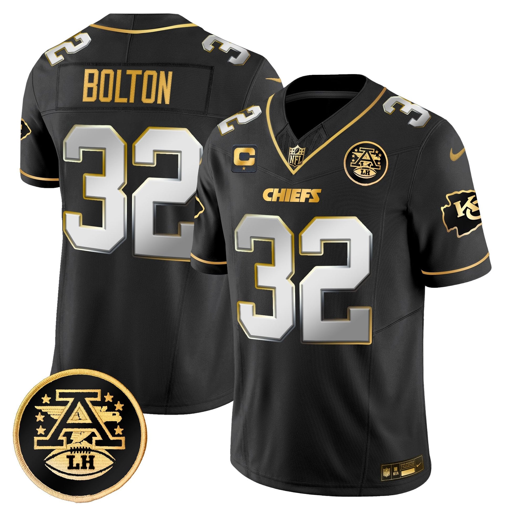 Men's Kansas City Chiefs 2025 Gold Vapor Limited Jersey - All Stitched