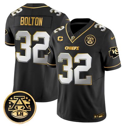 Men's Kansas City Chiefs 2025 Gold Vapor Limited Jersey - All Stitched