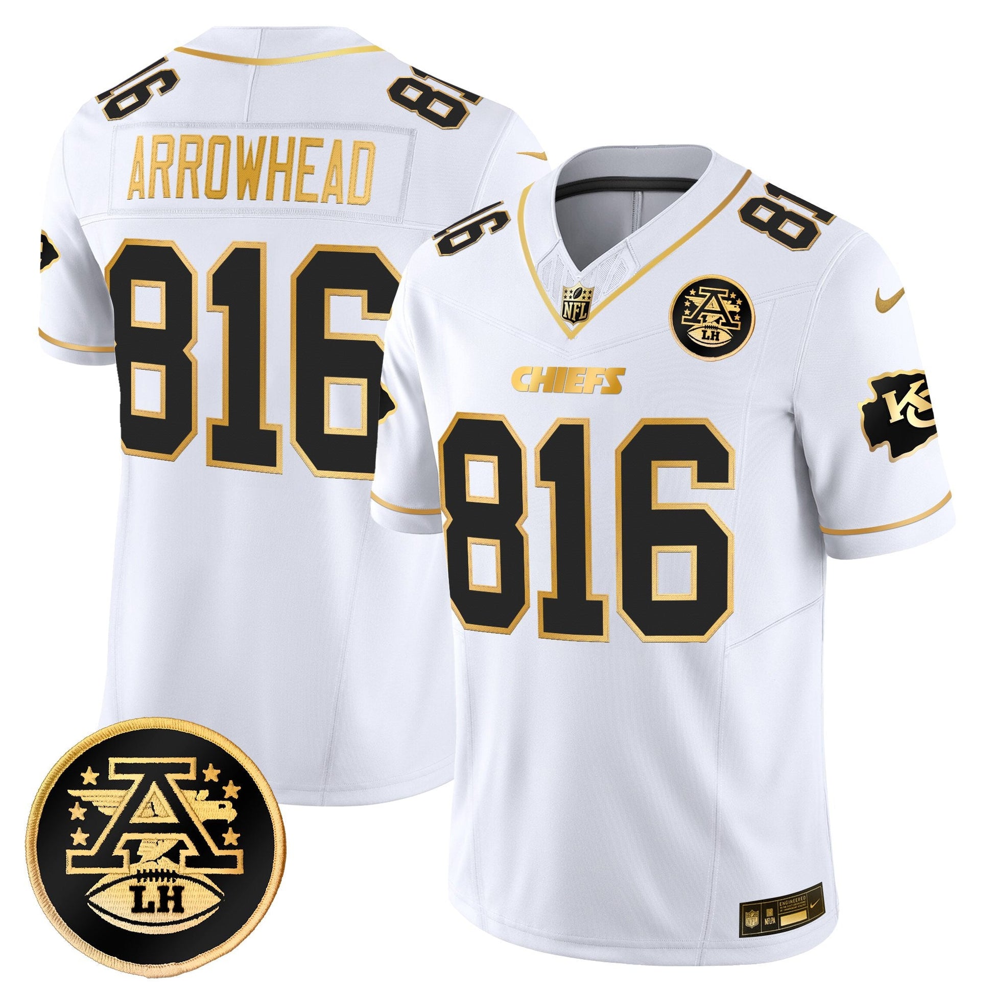 Men's Kansas City Chiefs 2025 Gold Vapor Limited Jersey - All Stitched