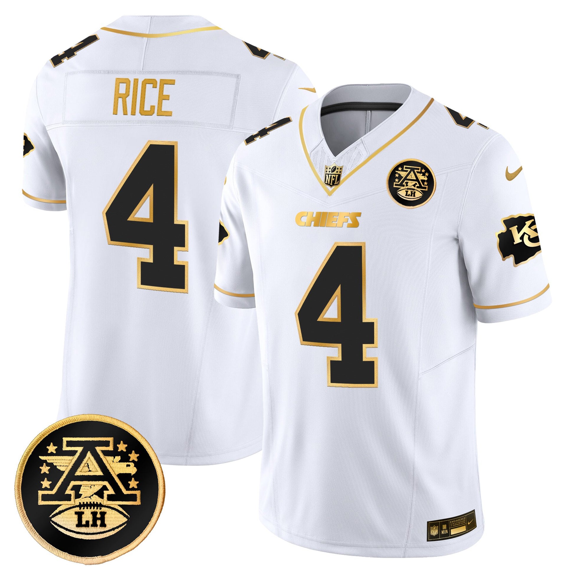 Men's Kansas City Chiefs 2025 Gold Vapor Limited Jersey - All Stitched