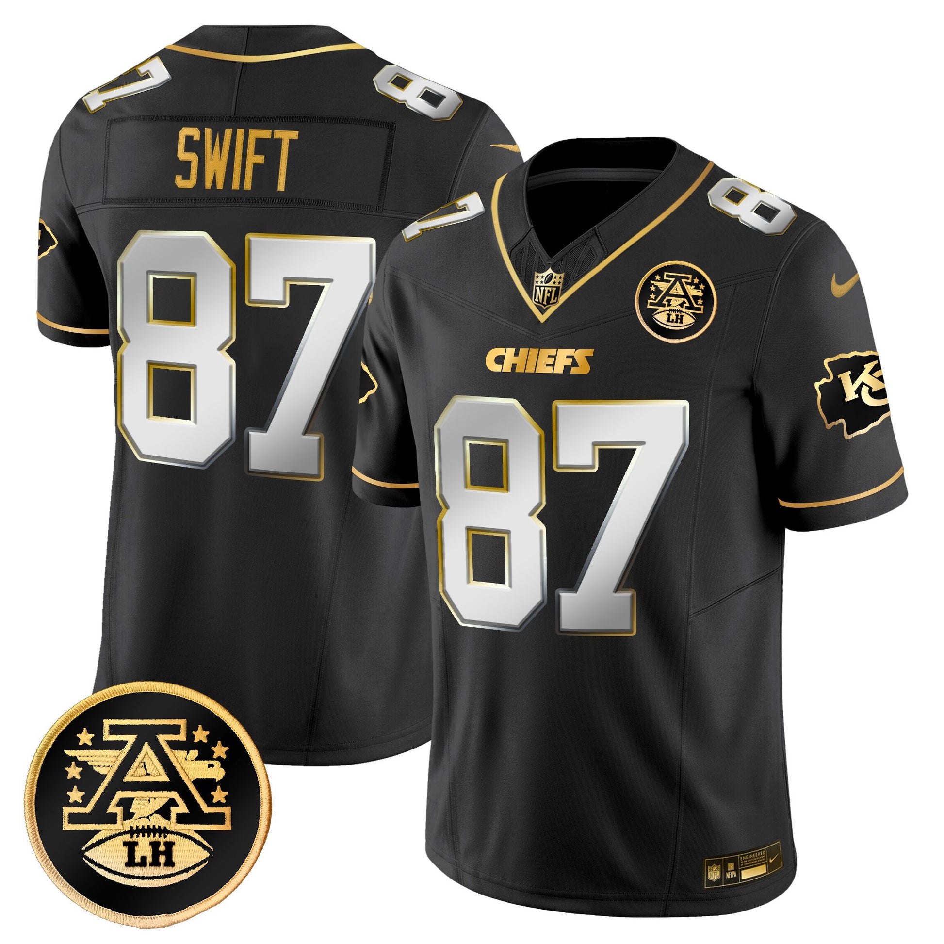 Men's Kansas City Chiefs 2025 Gold Vapor Limited Jersey - All Stitched