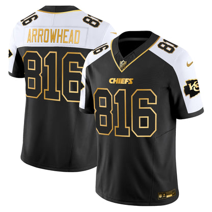 Men's Kansas City Chiefs 2025 Gold Vapor Limited Jersey - All Stitched