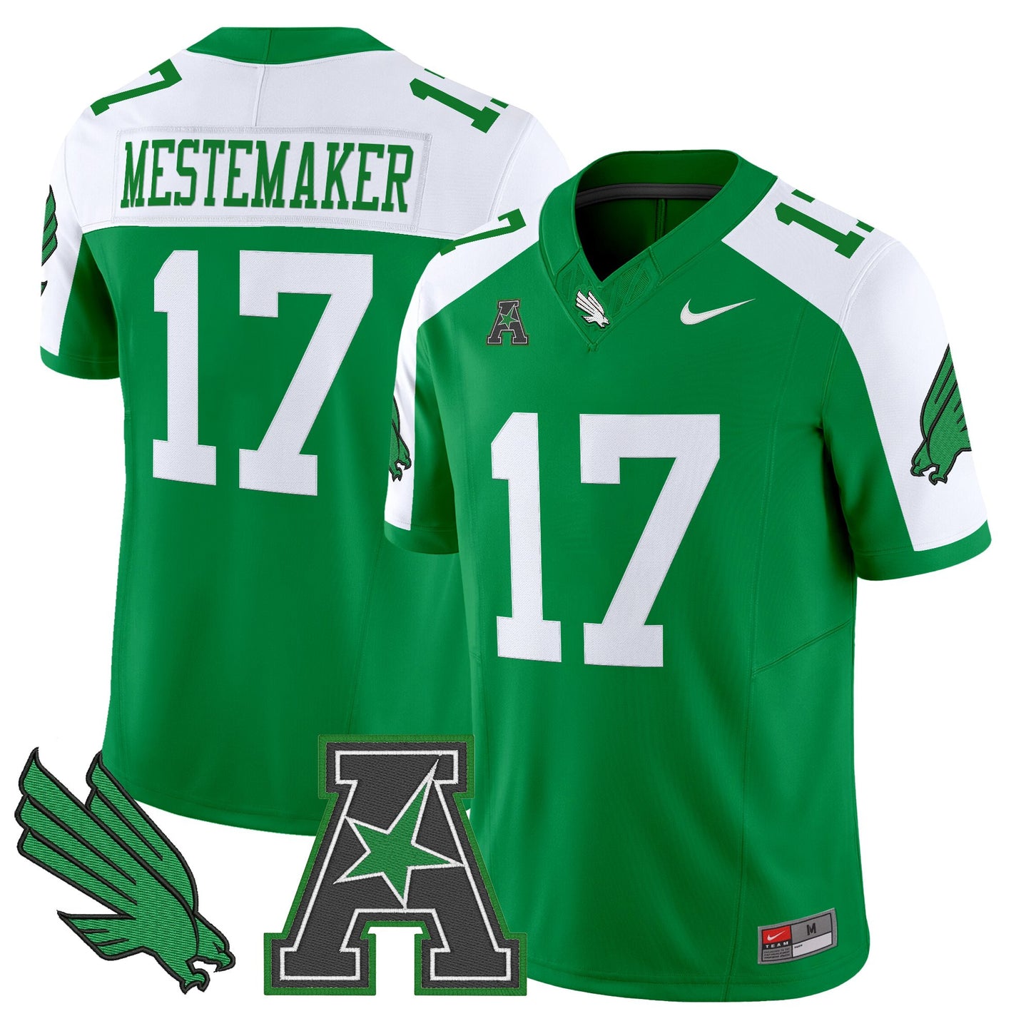 Men's North Texas Mean Green 2025 Vapor Limited Jersey - All Stitched
