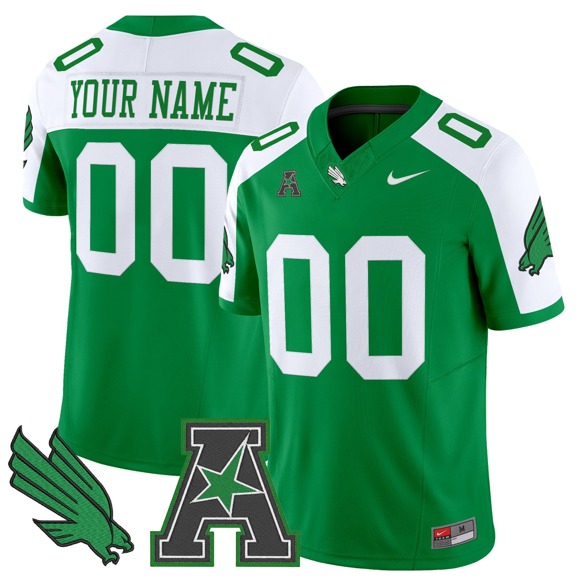 North Texas Mean Green 2025 Vapor Limited Custom Jersey - All Stitched