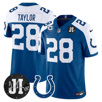 Men's Indianapolis Colts 2025 Jim Irsay Patch Vapor Limited Jersey - All Stitched