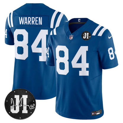 Men's Indianapolis Colts 2025 Jim Irsay Patch Vapor Limited Jersey - All Stitched