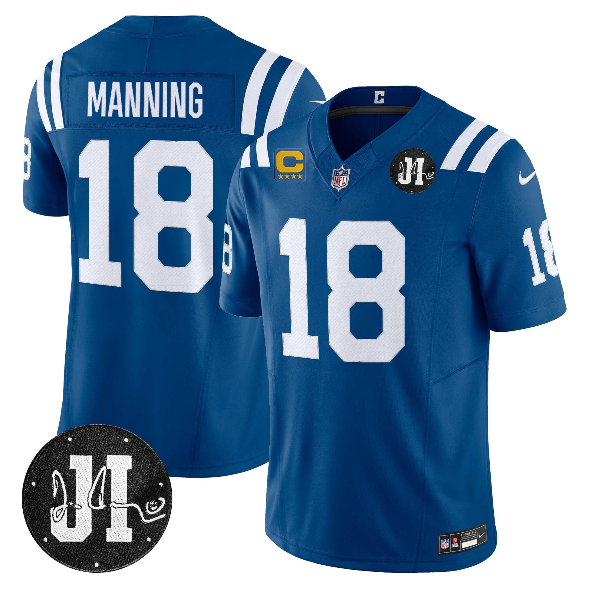 Men's Indianapolis Colts 2025 Jim Irsay Patch Vapor Limited Jersey - All Stitched