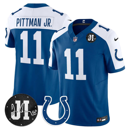 Men's Indianapolis Colts 2025 Jim Irsay Patch Vapor Limited Jersey - All Stitched
