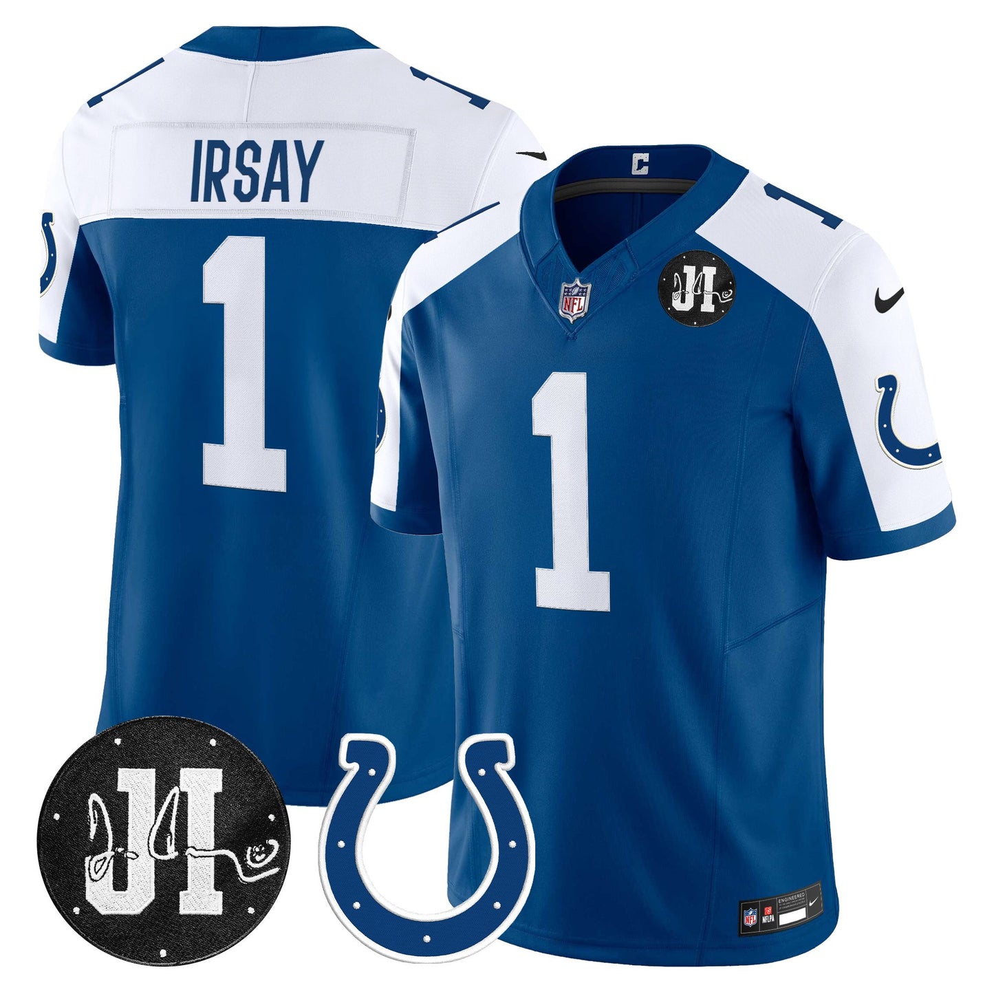 Men's Indianapolis Colts 2025 Jim Irsay Patch Vapor Limited Jersey - All Stitched