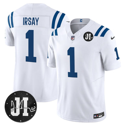 Men's Indianapolis Colts 2025 Jim Irsay Patch Vapor Limited Jersey - All Stitched