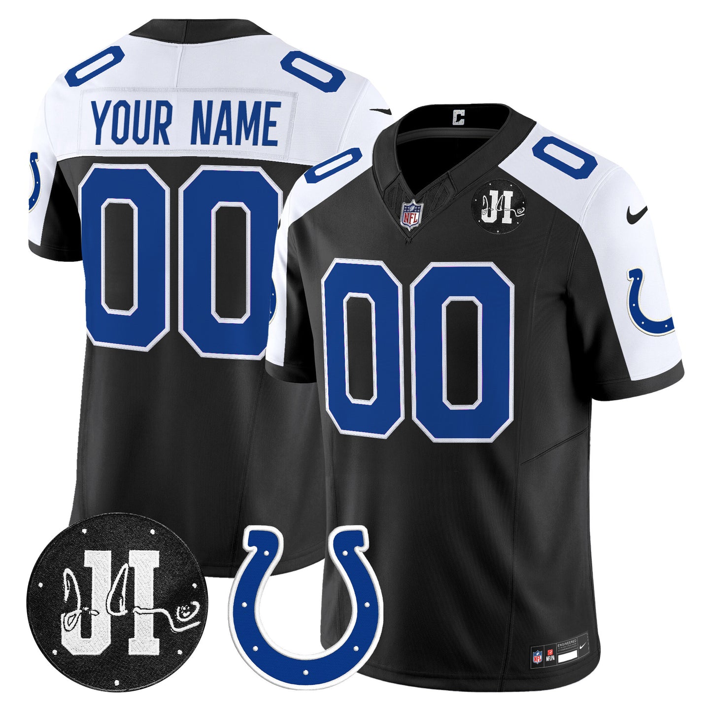 Indianapolis Colts 2025 Jim Irsay Patch Vapor Limited Custom Jersey - All Stitched