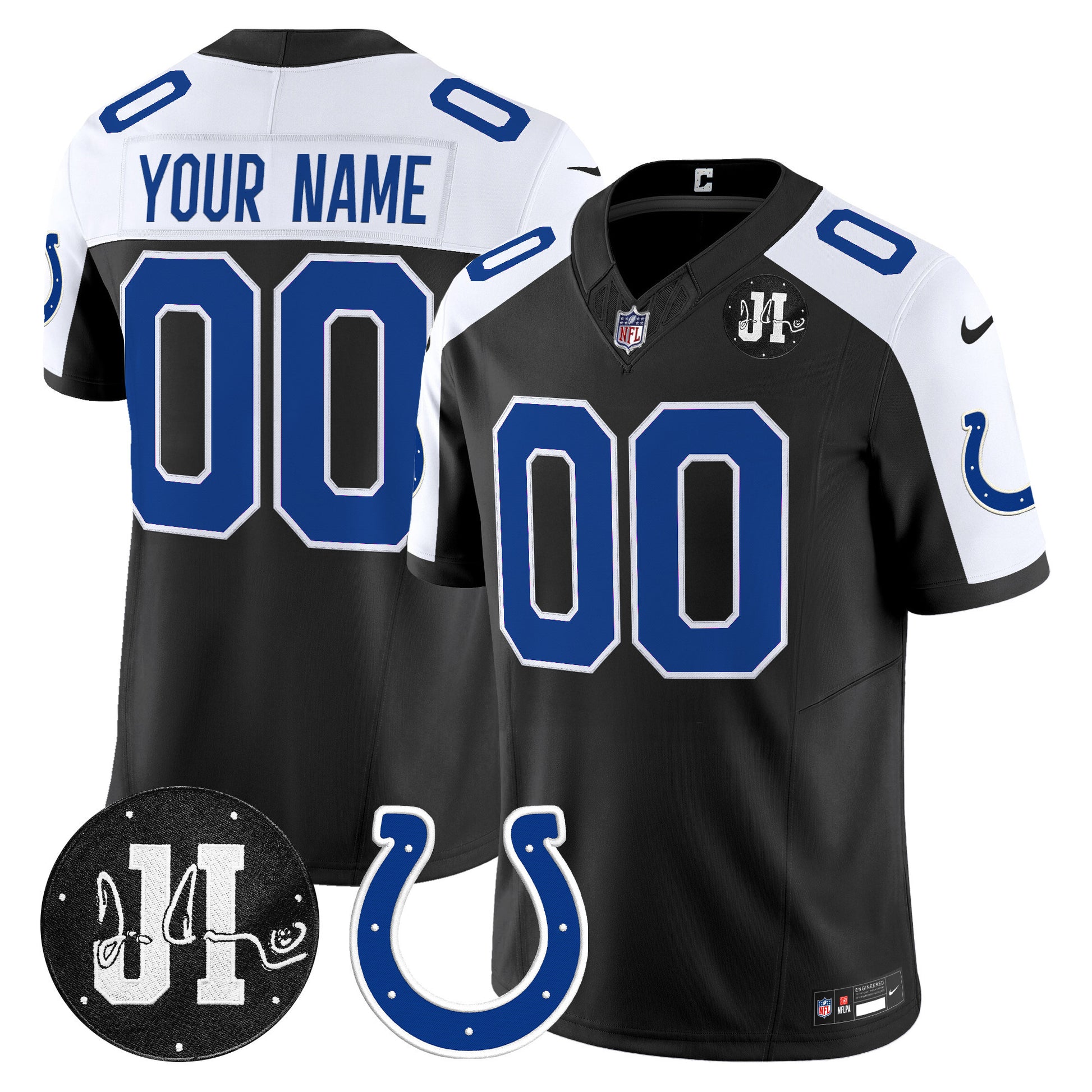 Indianapolis Colts 2025 Jim Irsay Patch Vapor Limited Custom Jersey - All Stitched