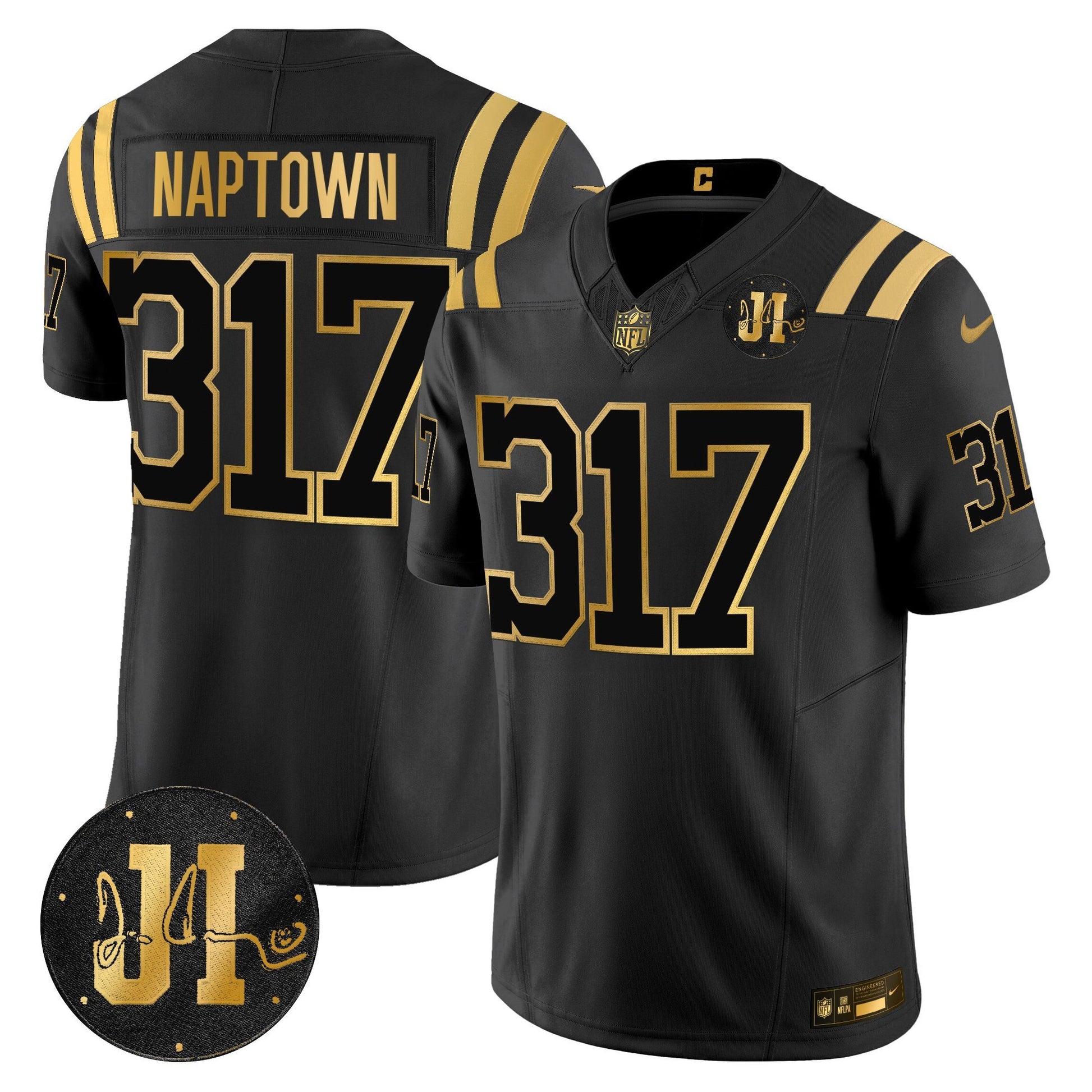 Men's Indianapolis Colts 2025 Jim Irsay Patch Gold Vapor Limited Jersey - All Stitched