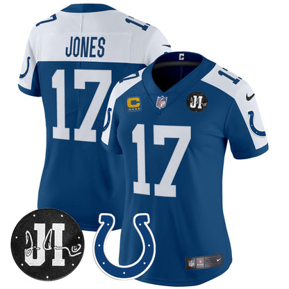 Women's Indianapolis Colts 2025 Jim Irsay Patch Vapor Limited Jersey - All Stitched