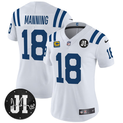 Women's Indianapolis Colts 2025 Jim Irsay Patch Vapor Limited Jersey - All Stitched