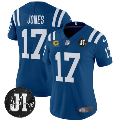 Women's Indianapolis Colts 2025 Jim Irsay Patch Vapor Limited Jersey - All Stitched