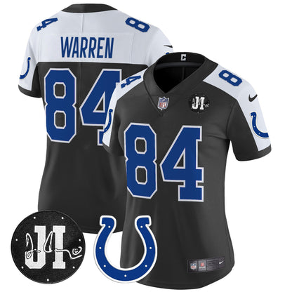 Women's Indianapolis Colts 2025 Jim Irsay Patch Vapor Limited Jersey - All Stitched