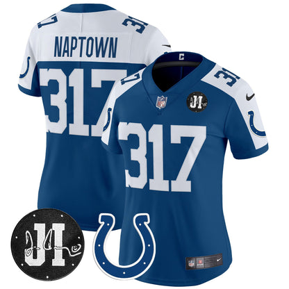 Women's Indianapolis Colts 2025 Jim Irsay Patch Vapor Limited Jersey - All Stitched