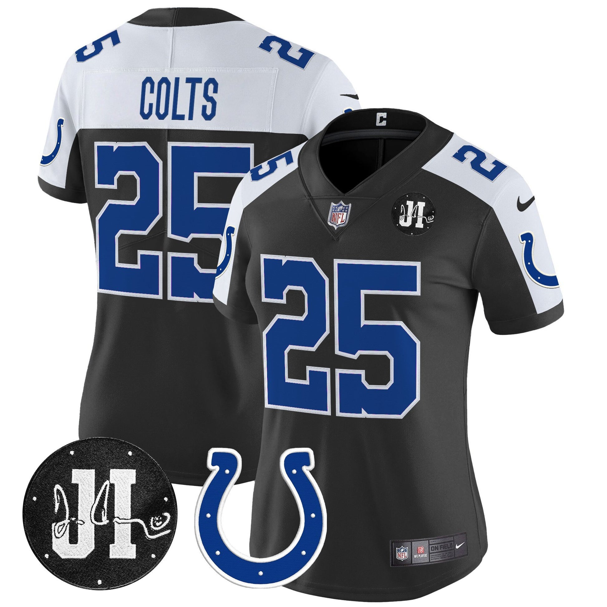 Women's Indianapolis Colts 2025 Jim Irsay Patch Vapor Limited Jersey - All Stitched