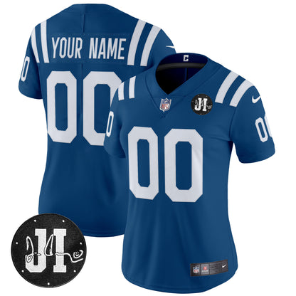 Indianapolis Colts 2025 Jim Irsay Patch Vapor Limited Custom Jersey - All Stitched