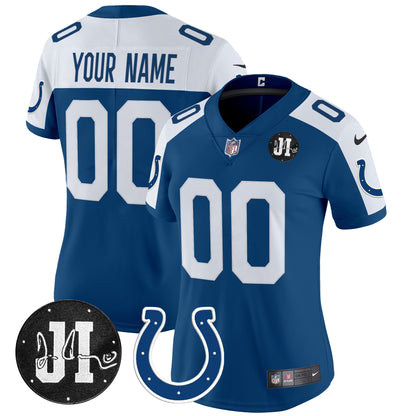 Indianapolis Colts 2025 Jim Irsay Patch Vapor Limited Custom Jersey - All Stitched