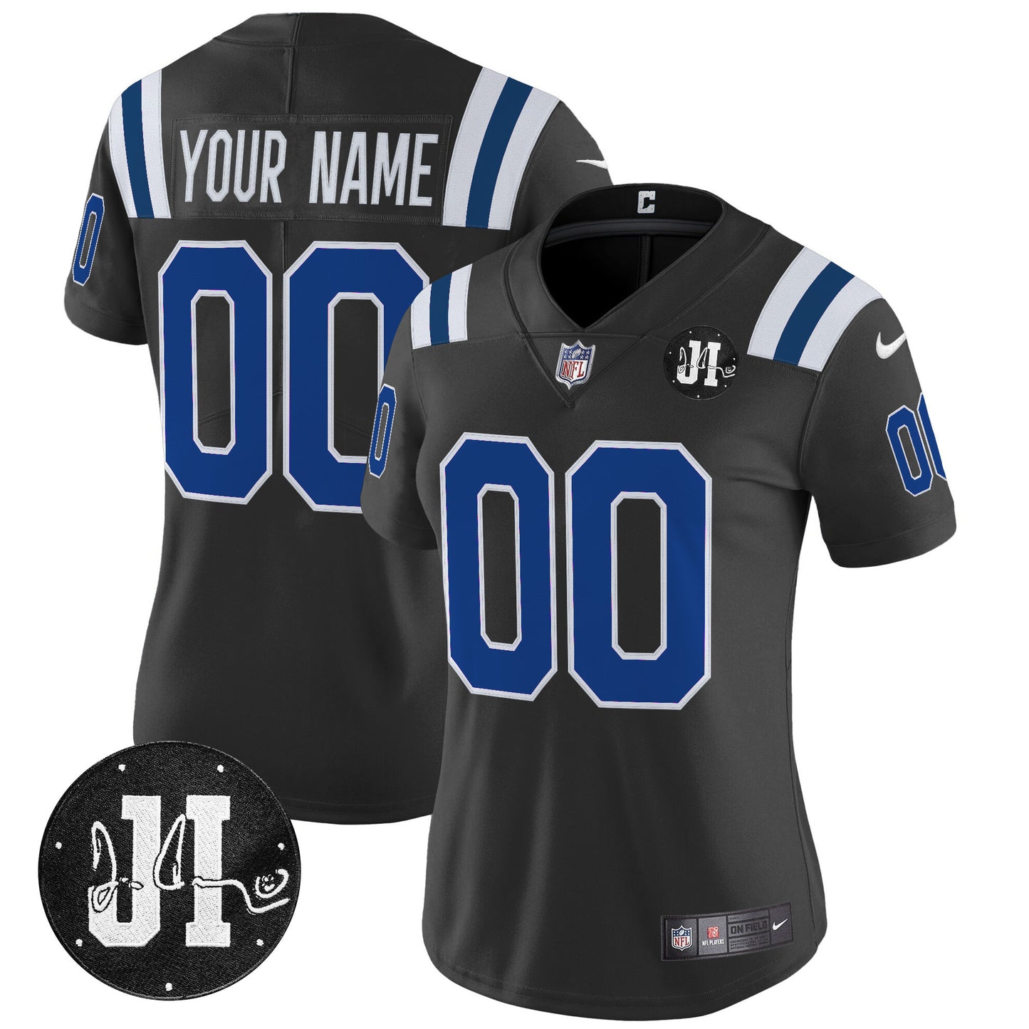Indianapolis Colts 2025 Jim Irsay Patch Vapor Limited Custom Jersey - All Stitched