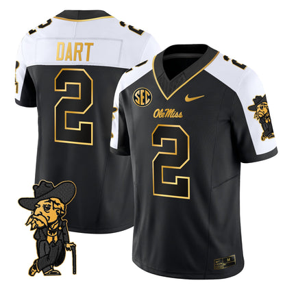 Men's Ole Miss Rebels 2025 Gold Vapor Limited Jersey - All Stitched
