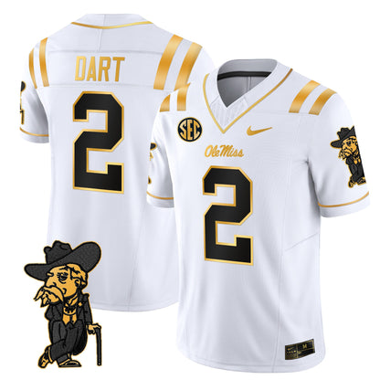 Men's Ole Miss Rebels 2025 Gold Vapor Limited Jersey - All Stitched