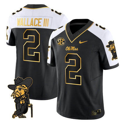 Men's Ole Miss Rebels 2025 Gold Vapor Limited Jersey - All Stitched