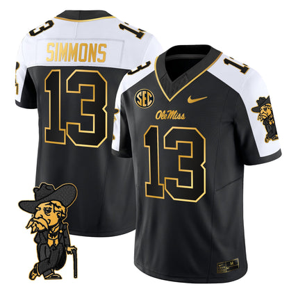 Men's Ole Miss Rebels 2025 Gold Vapor Limited Jersey - All Stitched