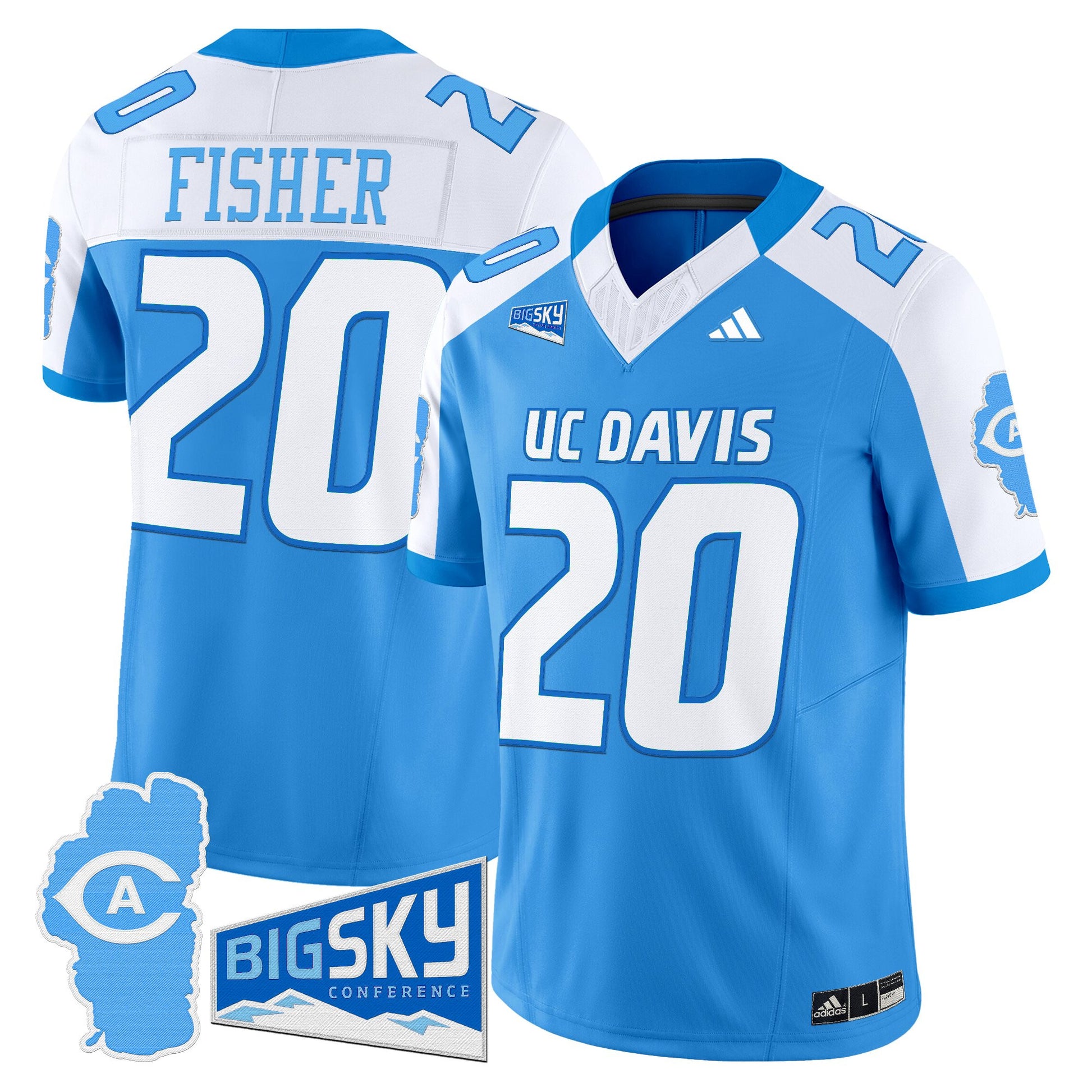 Men's UC Davis Aggies 2025 'Lake Tahoe Patch' Vapor Limited Jersey - All Stitched