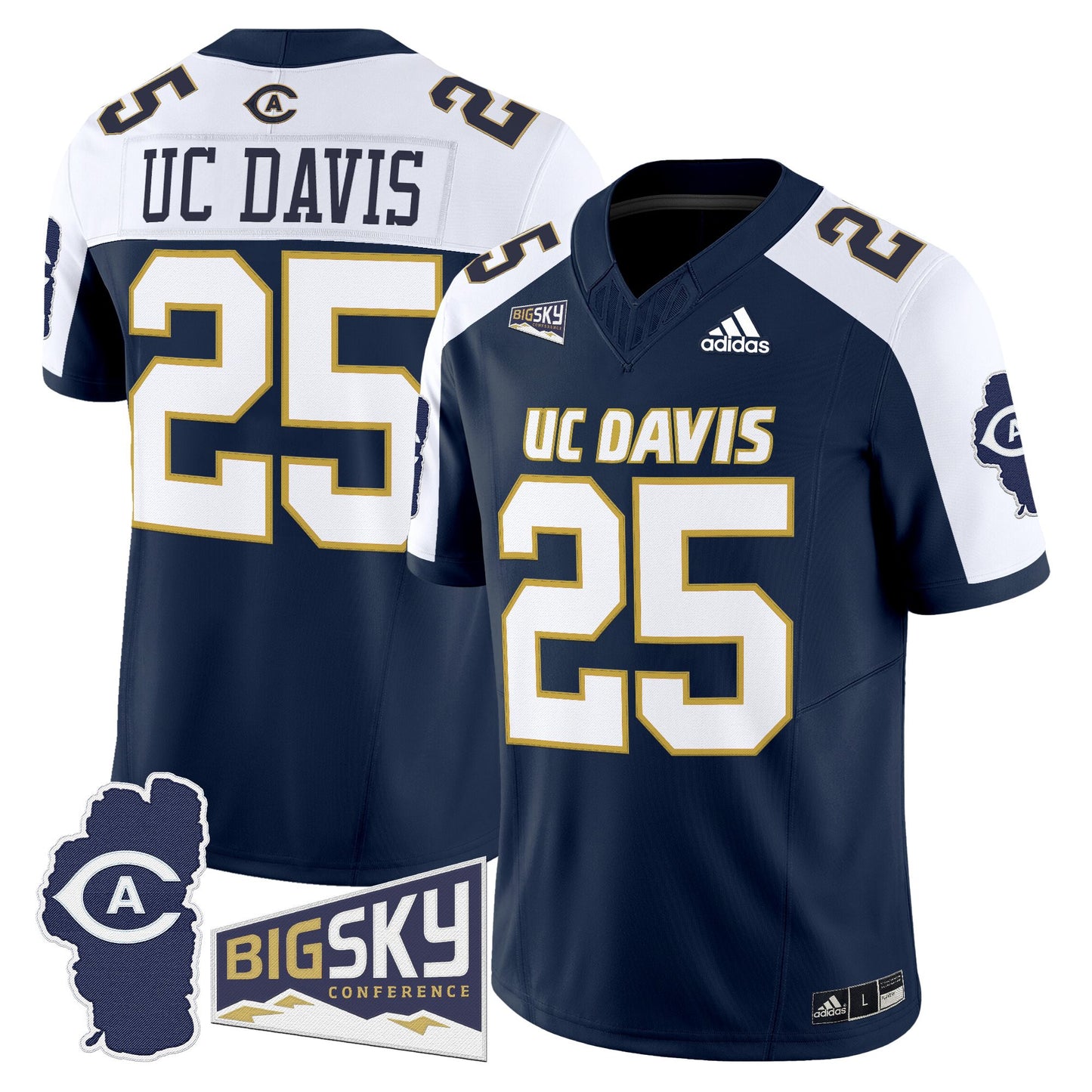 Men's UC Davis Aggies 2025 'Lake Tahoe Patch' Vapor Limited Jersey - All Stitched