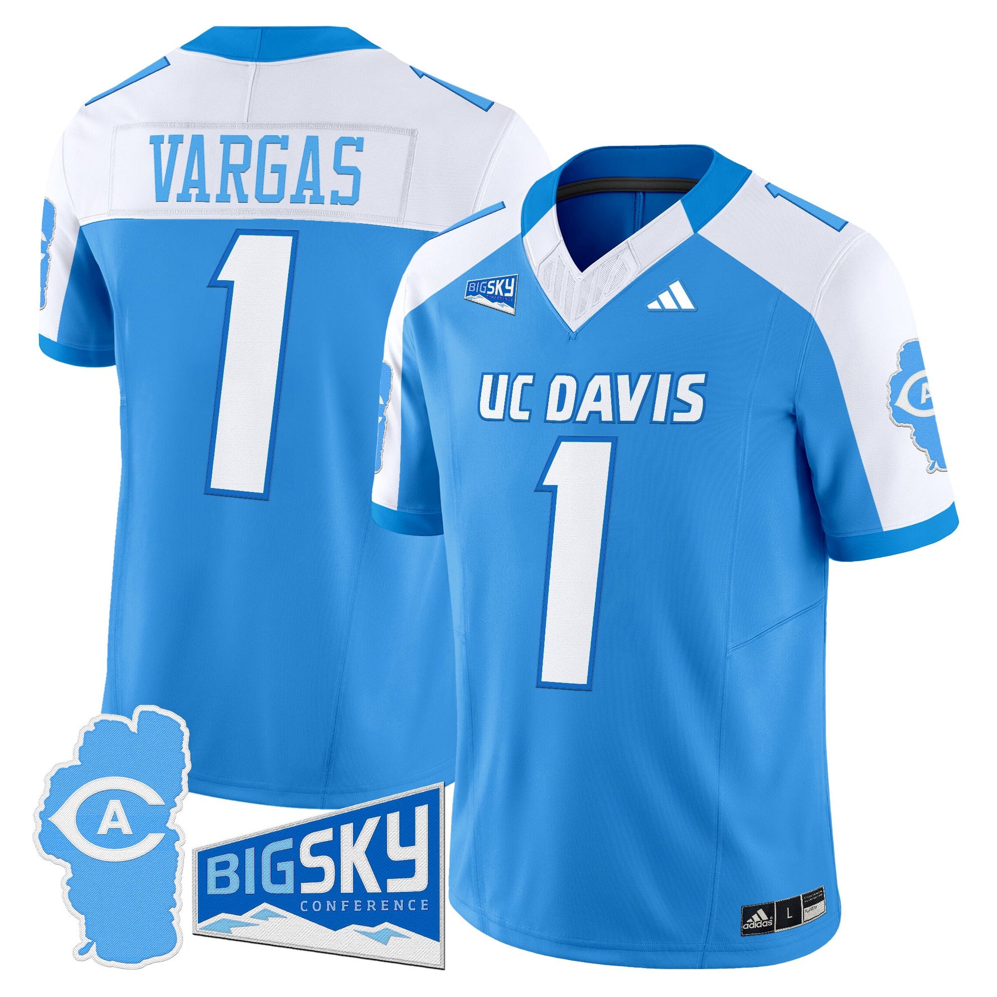 Men's UC Davis Aggies 2025 'Lake Tahoe Patch' Vapor Limited Jersey - All Stitched