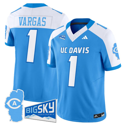 Men's UC Davis Aggies 2025 'Lake Tahoe Patch' Vapor Limited Jersey - All Stitched