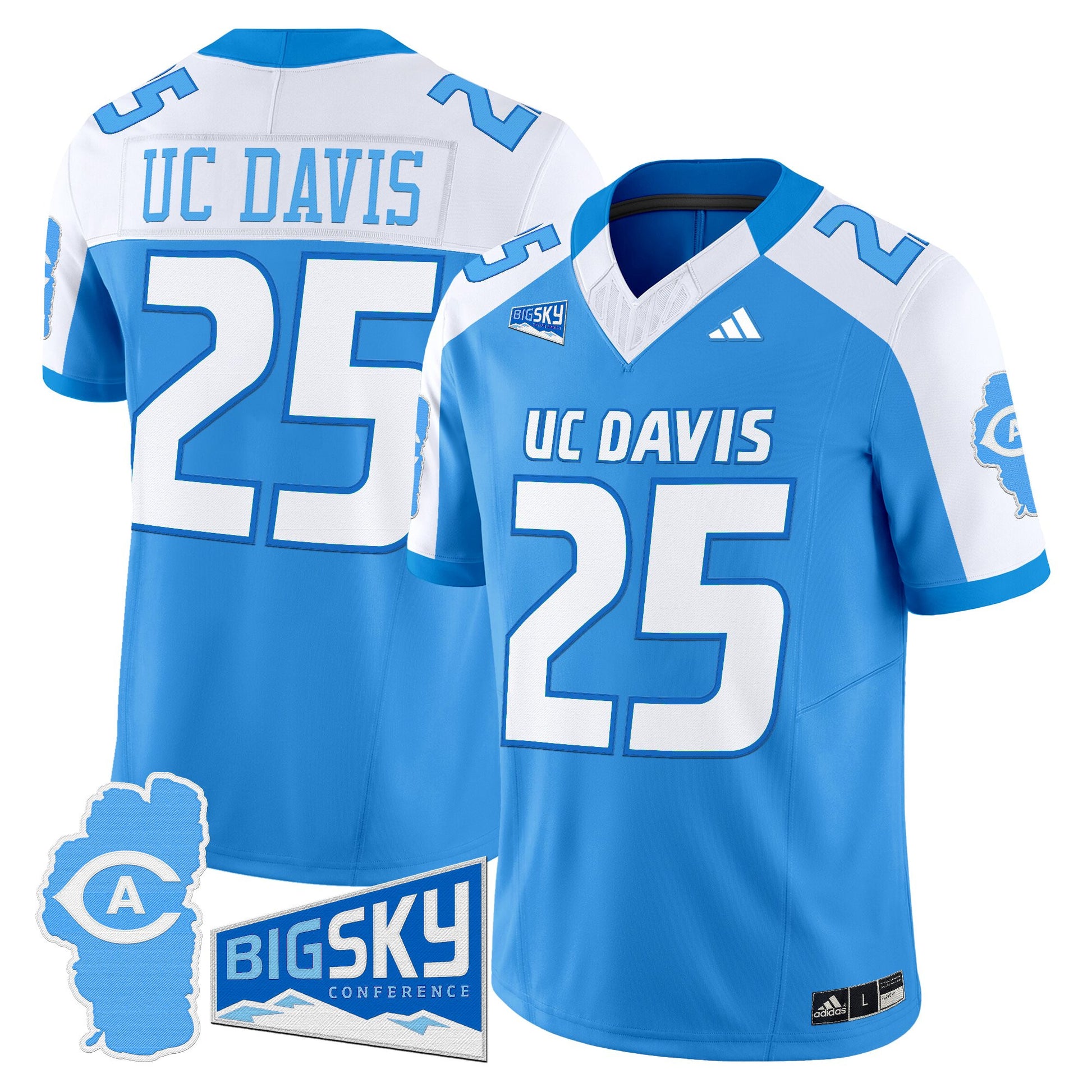 Men's UC Davis Aggies 2025 'Lake Tahoe Patch' Vapor Limited Jersey - All Stitched