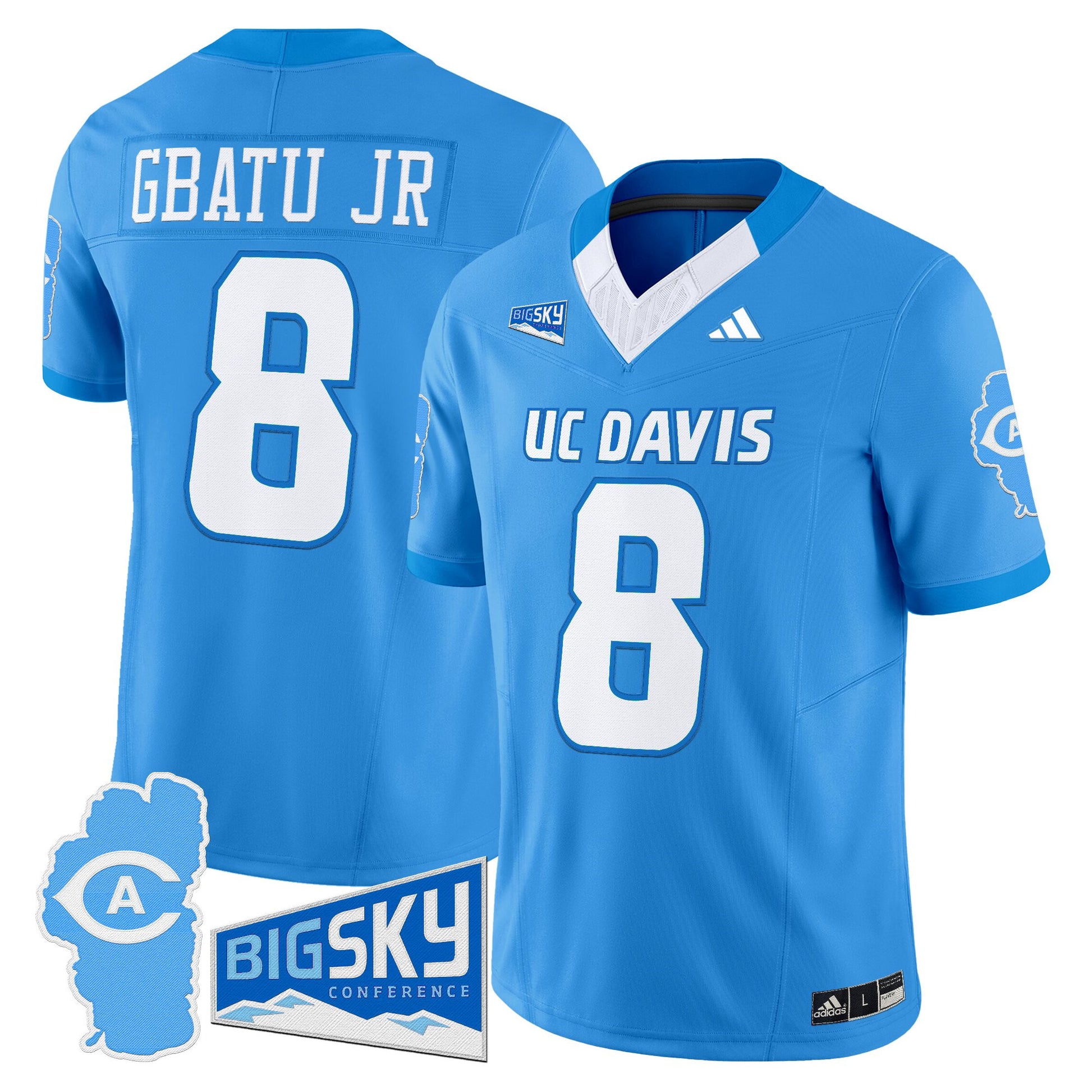 Men's UC Davis Aggies 2025 'Lake Tahoe Patch' Vapor Limited Jersey - All Stitched