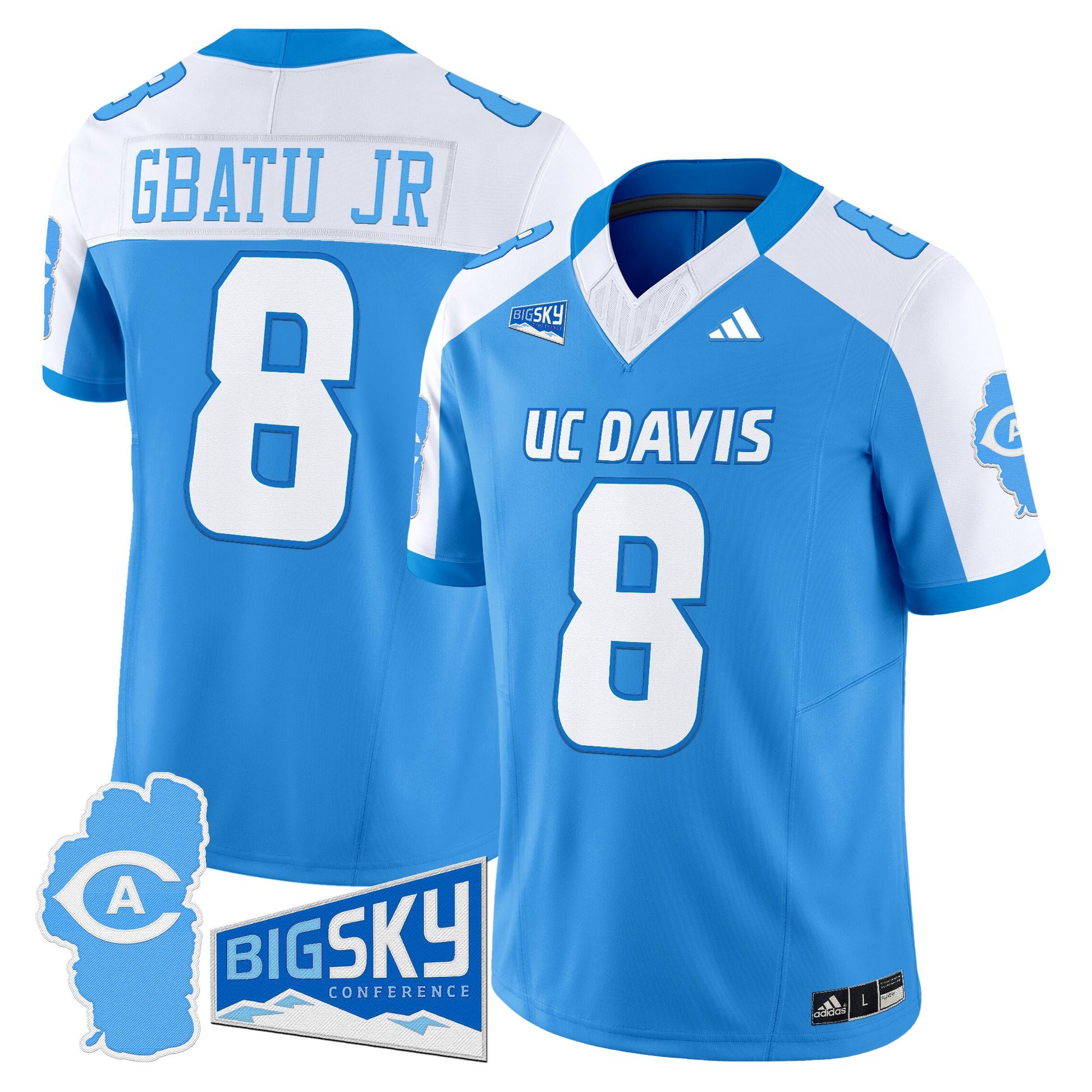 Men's UC Davis Aggies 2025 'Lake Tahoe Patch' Vapor Limited Jersey - All Stitched