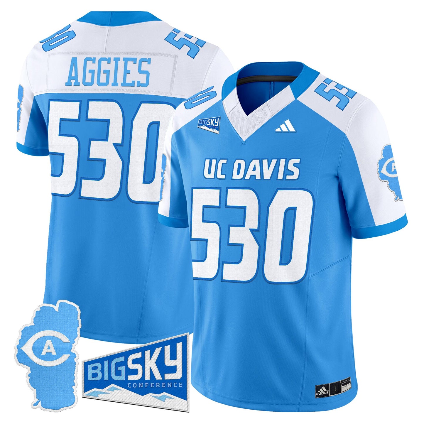 Men's UC Davis Aggies 2025 'Lake Tahoe Patch' Vapor Limited Jersey - All Stitched