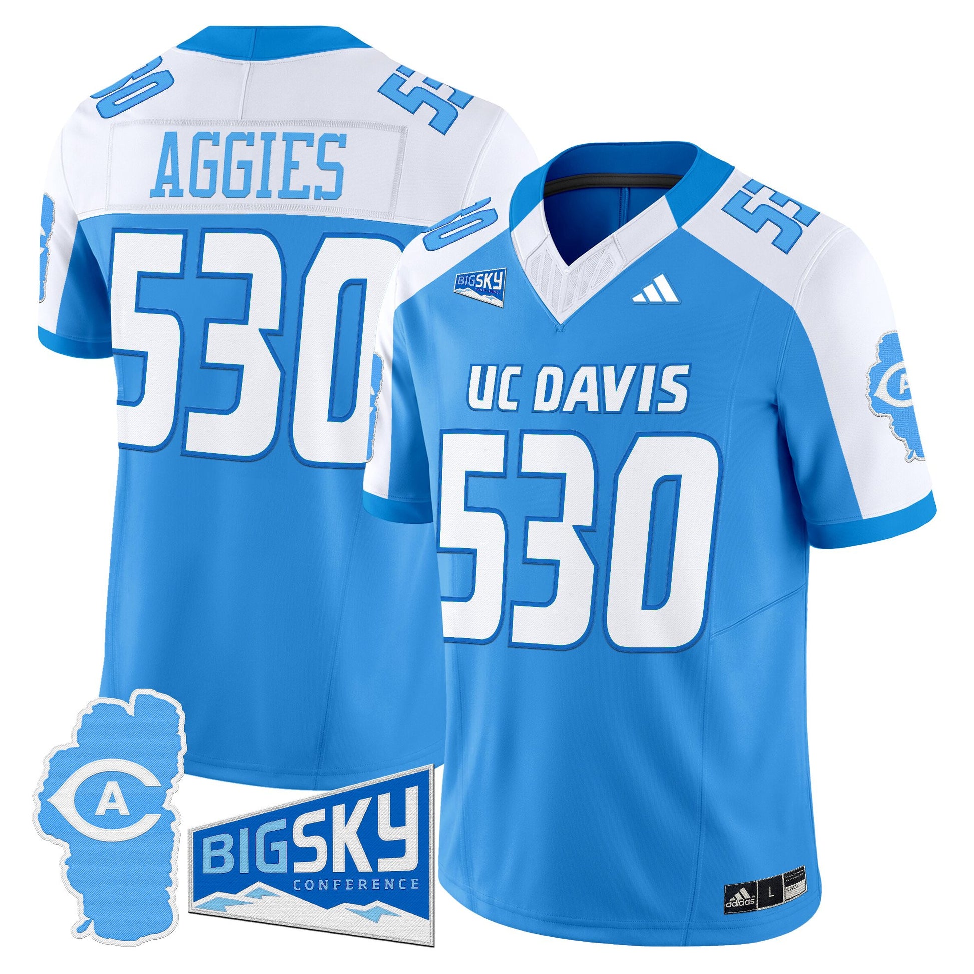 Men's UC Davis Aggies 2025 'Lake Tahoe Patch' Vapor Limited Jersey - All Stitched