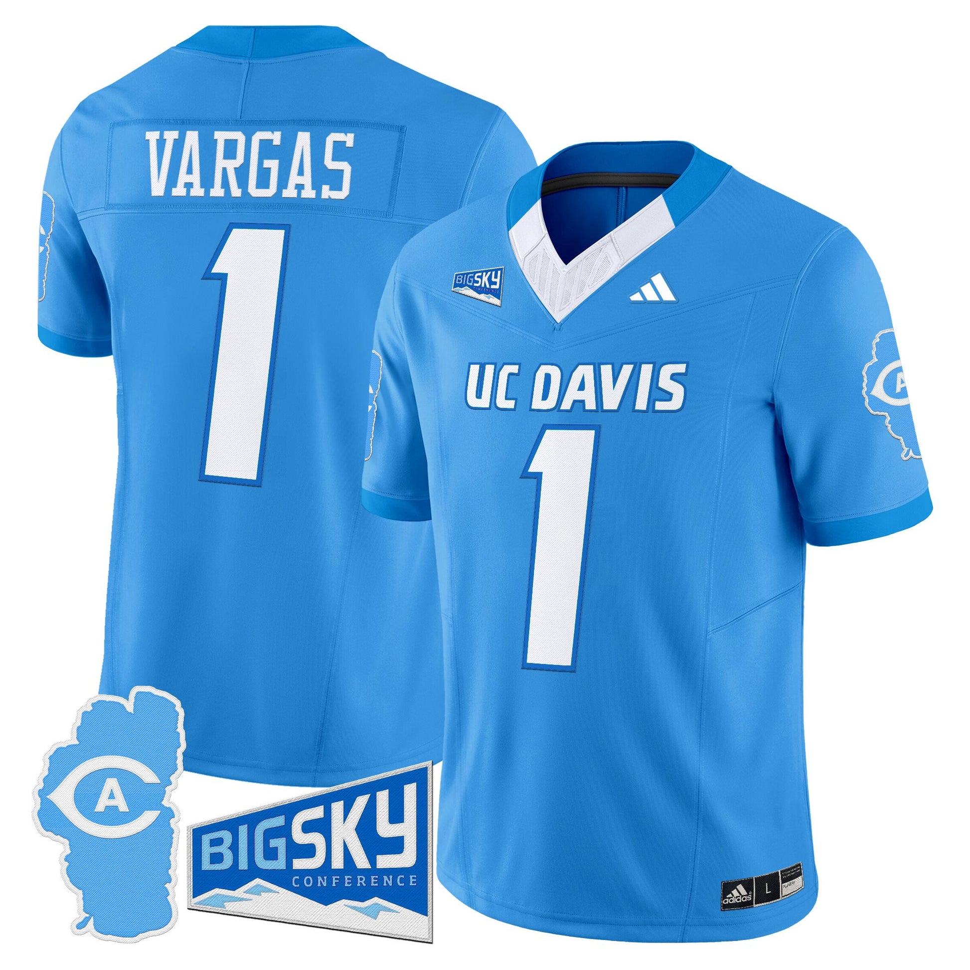 Men's UC Davis Aggies 2025 'Lake Tahoe Patch' Vapor Limited Jersey - All Stitched