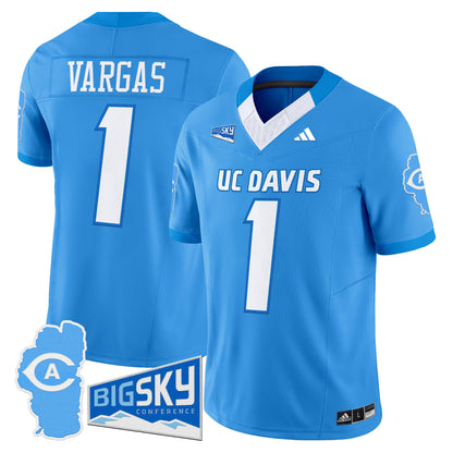 Men's UC Davis Aggies 2025 'Lake Tahoe Patch' Vapor Limited Jersey - All Stitched