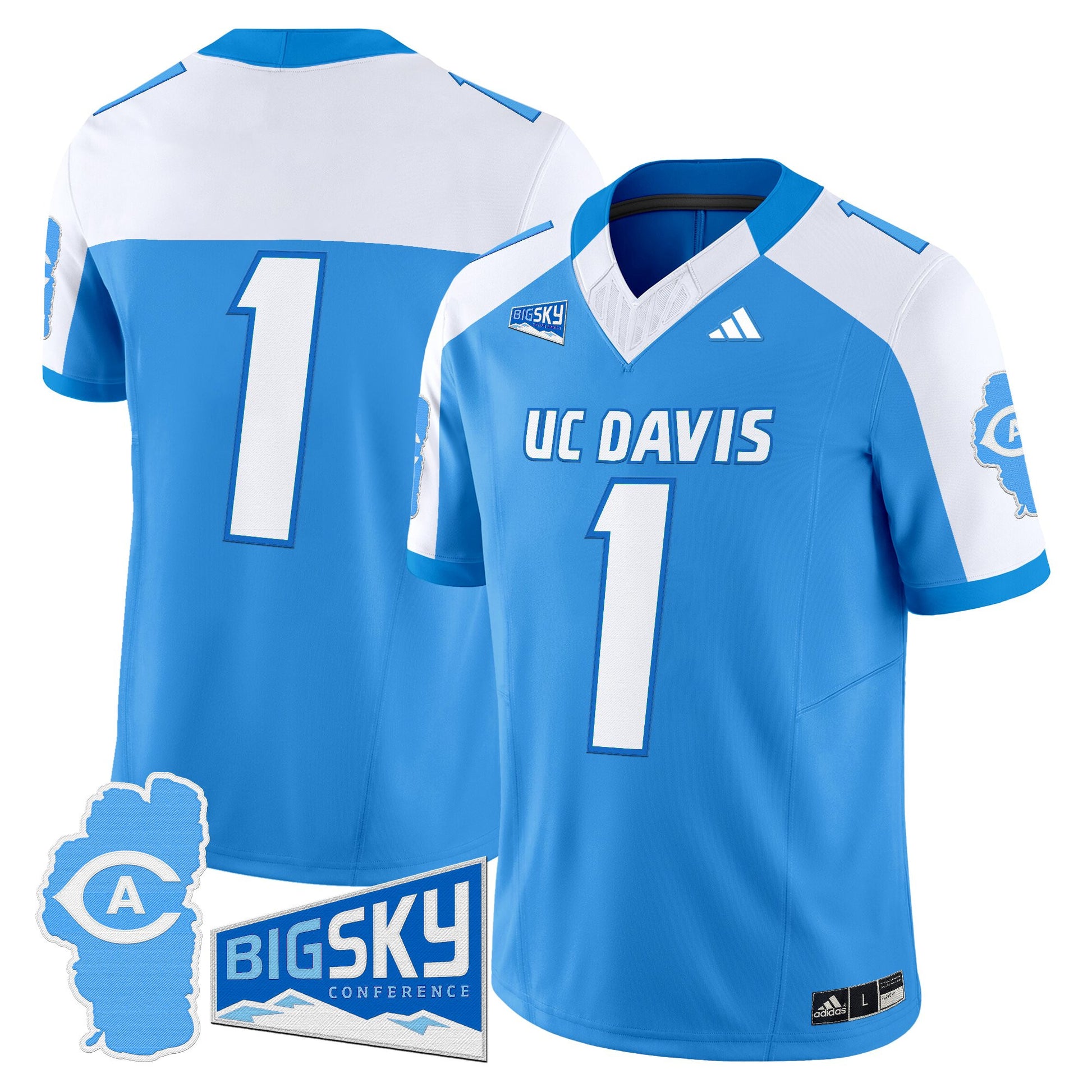 Men's UC Davis Aggies 2025 'Lake Tahoe Patch' Vapor Limited Jersey - All Stitched