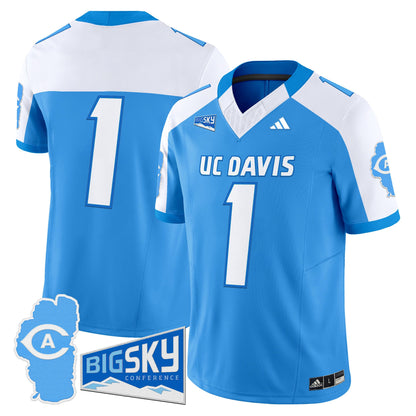 Men's UC Davis Aggies 2025 'Lake Tahoe Patch' Vapor Limited Jersey - All Stitched