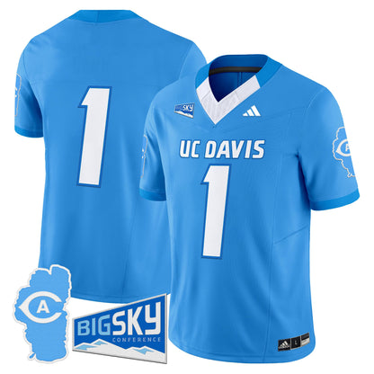 Men's UC Davis Aggies 2025 'Lake Tahoe Patch' Vapor Limited Jersey - All Stitched