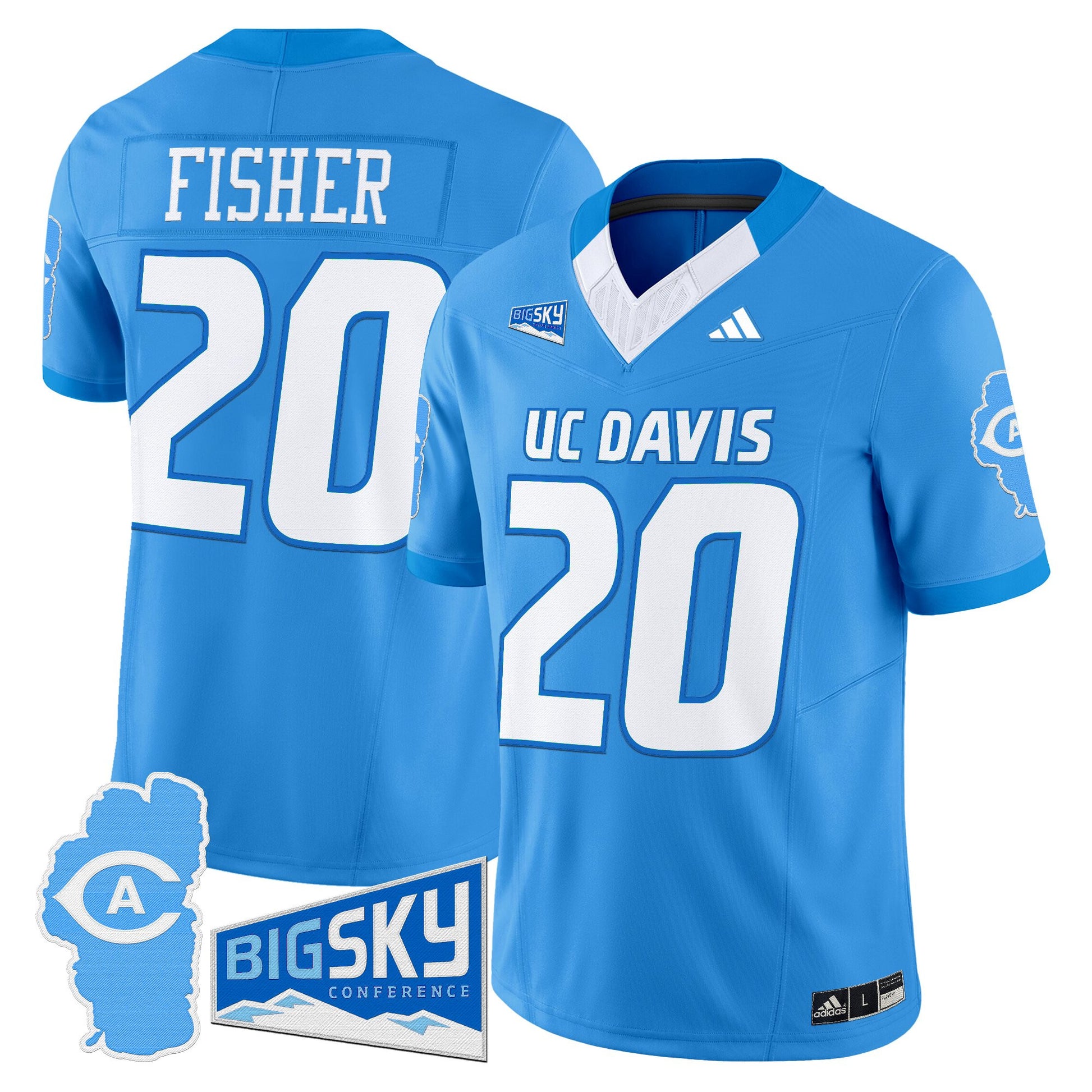 Men's UC Davis Aggies 2025 'Lake Tahoe Patch' Vapor Limited Jersey - All Stitched
