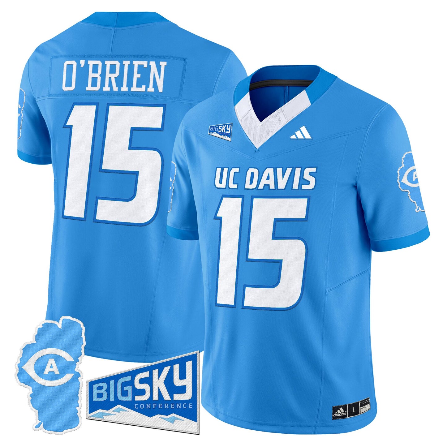 Men's UC Davis Aggies 2025 'Lake Tahoe Patch' Vapor Limited Jersey - All Stitched