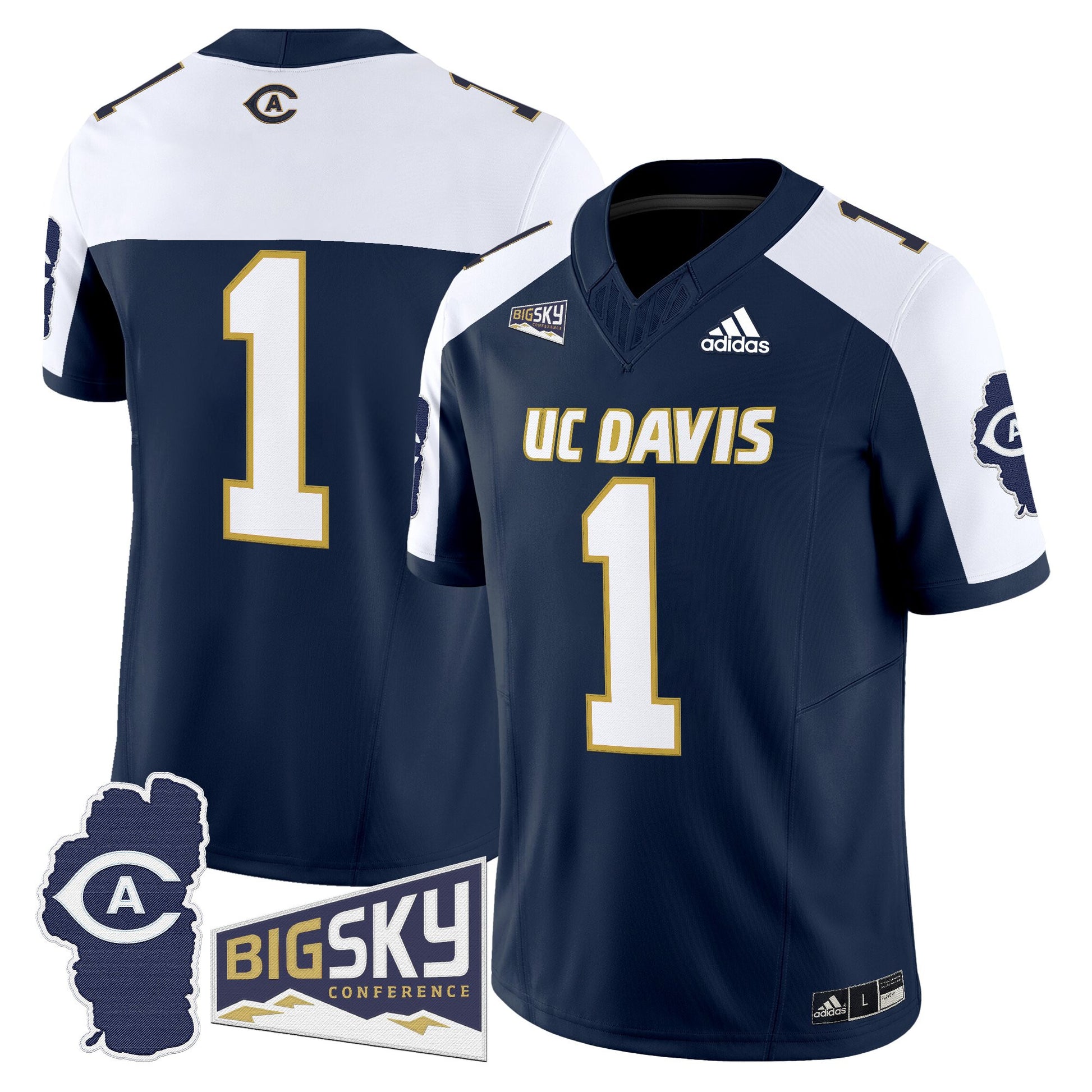 Men's UC Davis Aggies 2025 'Lake Tahoe Patch' Vapor Limited Jersey - All Stitched