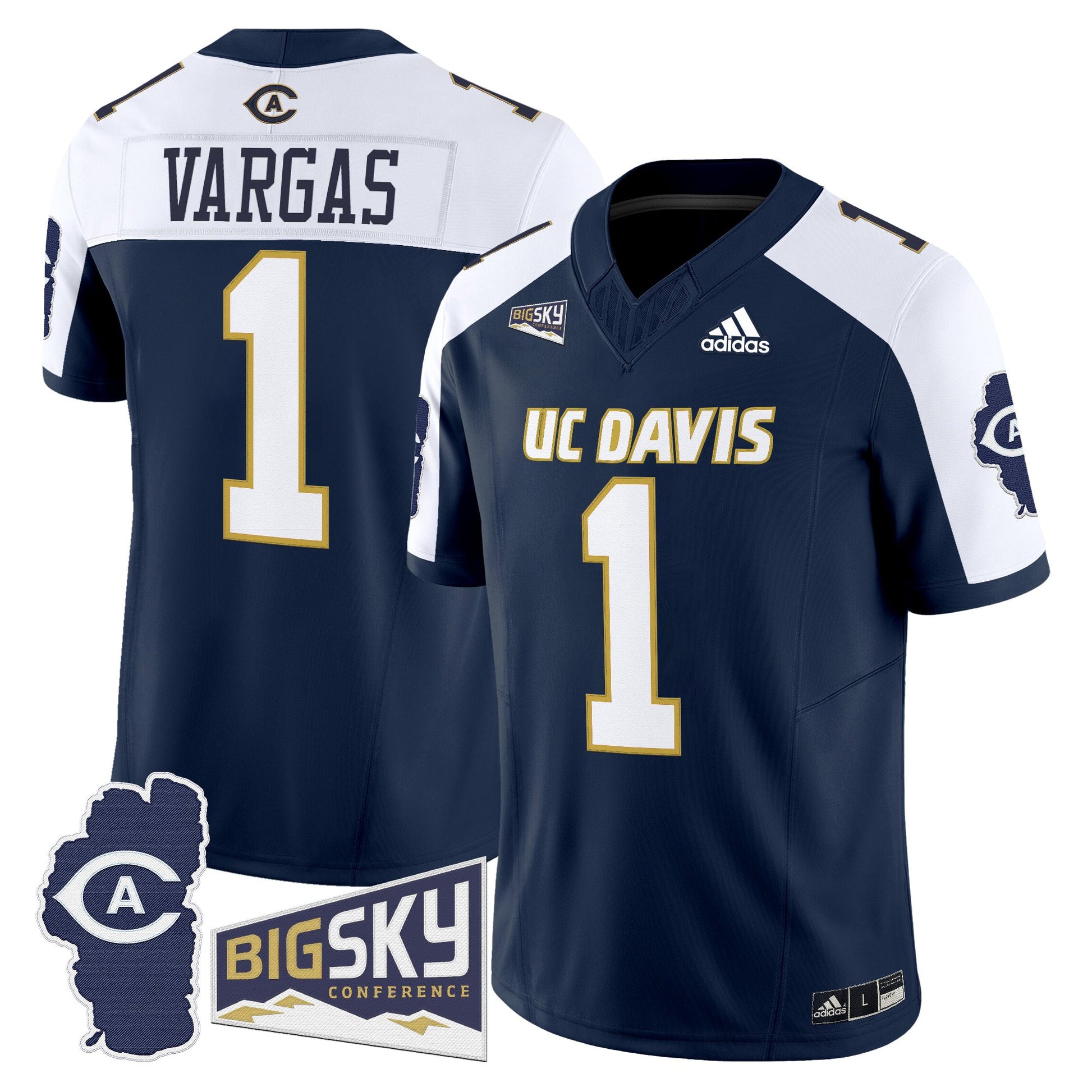 Men's UC Davis Aggies 2025 'Lake Tahoe Patch' Vapor Limited Jersey - All Stitched